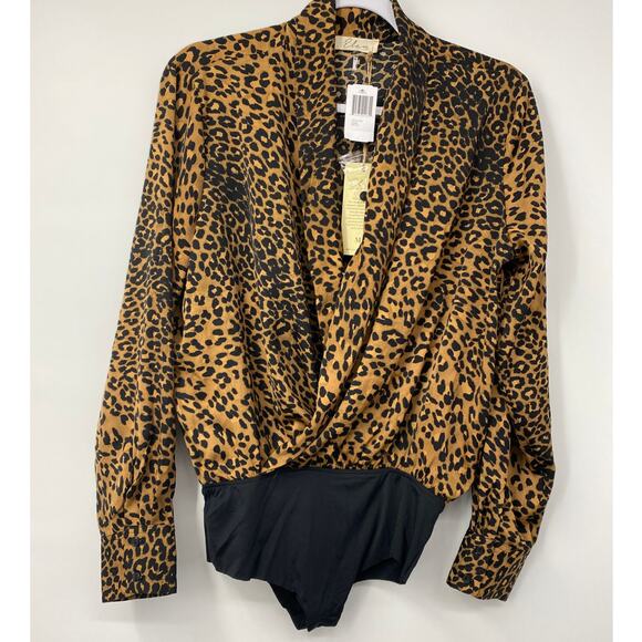 Elan Womens Animal Print Bodysuit Blouse Top NEW Medium - Picture 1 of 11